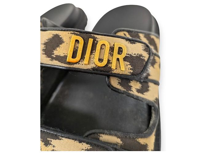 sandali slide Christian Dior DIORACT Nero Beige - vista 8
