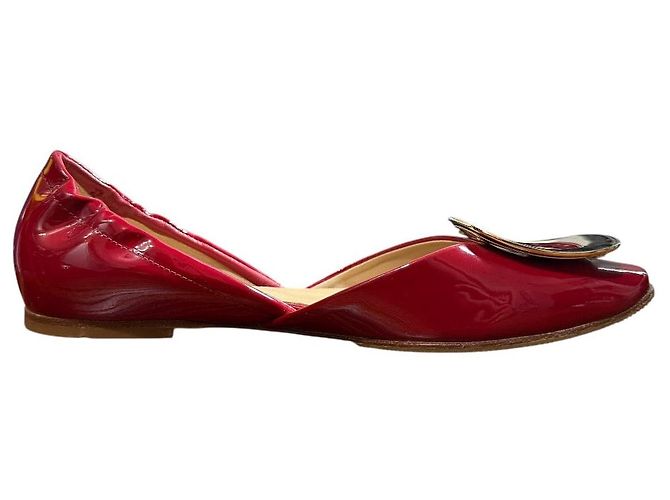 Décolleté basse in vernice Roger Vivier Rosso - vista 5