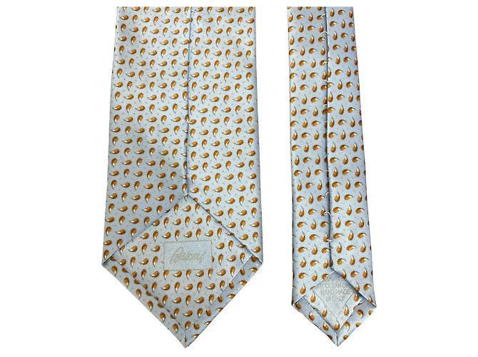 Autre Marque Brioni Small Pattern Silk Tie Blue Light blue - view 3