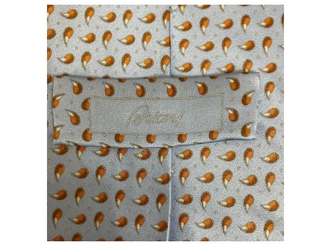 Autre Marque Brioni Small Pattern Silk Tie Blue Light blue - view 4