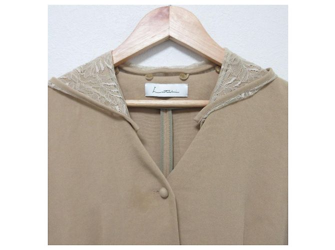 Autre Marque Vestido largo con capucha 2way de encaje Lautashi Beige - vista 4