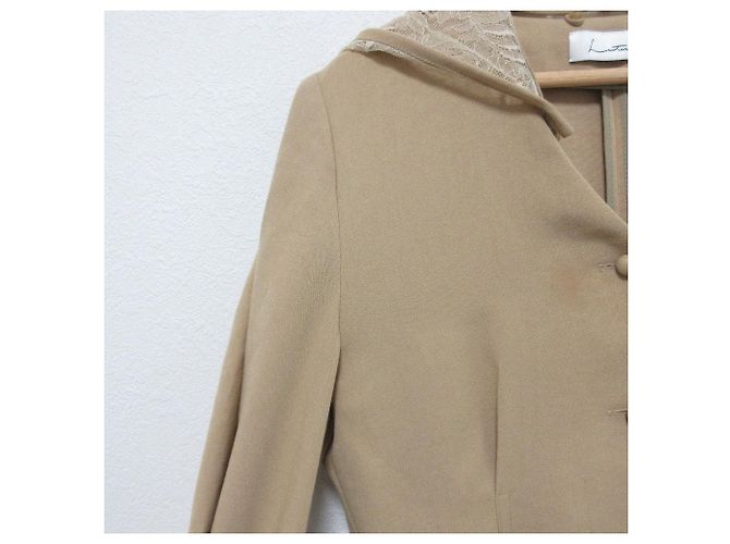 Autre Marque Vestido largo con capucha 2way de encaje Lautashi Beige - vista 5