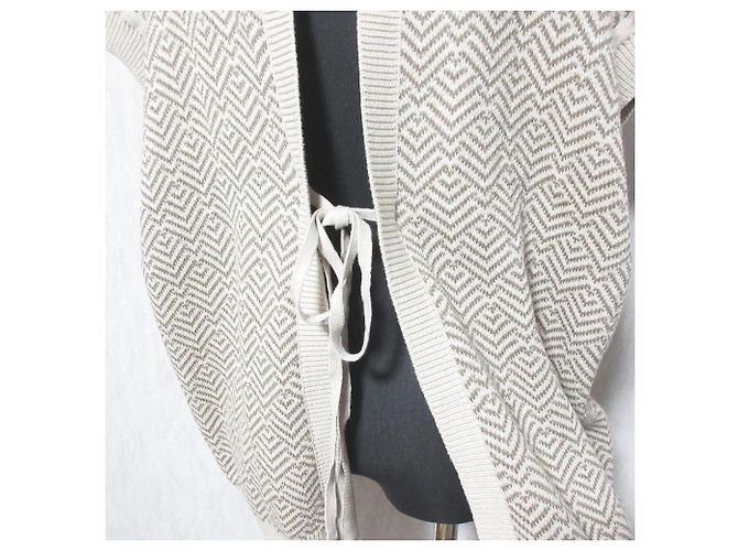 Autre Marque CLANE Strickweste mit Rückenschlitz Beige - Ansicht 5