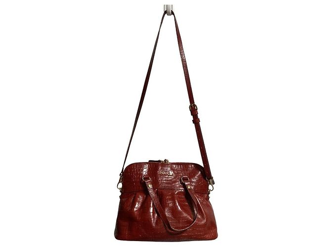 Autre Marque Borsa a 2 modi in pelle con stampa coccodrillo TOCCA Marrone Bordò - vista 2