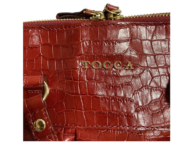Autre Marque Borsa a 2 modi in pelle con stampa coccodrillo TOCCA Marrone Bordò - vista 4