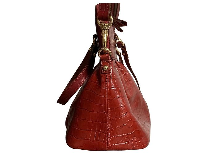 Autre Marque Borsa a 2 modi in pelle con stampa coccodrillo TOCCA Marrone Bordò - vista 5
