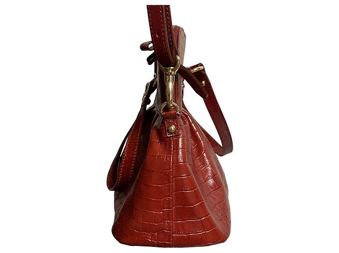 Autre Marque Borsa a 2 modi in pelle con stampa coccodrillo TOCCA Marrone Bordò - vista 6