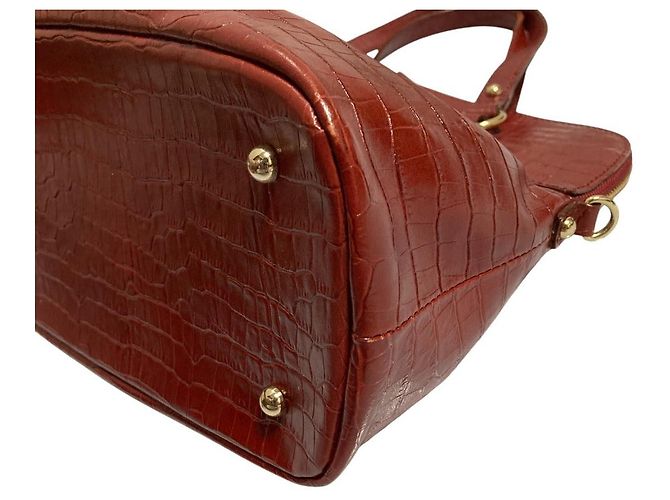 Autre Marque Borsa a 2 modi in pelle con stampa coccodrillo TOCCA Marrone Bordò - vista 8