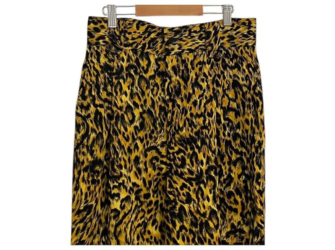 Pantaloni slim fit leopardati Gianni Versace Giallo - vista 3