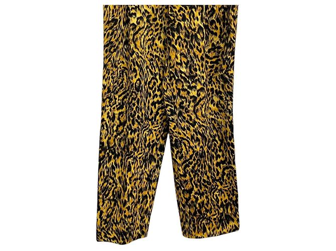 Pantaloni slim fit leopardati Gianni Versace Giallo - vista 4