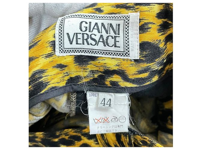 Pantaloni slim fit leopardati Gianni Versace Giallo - vista 5
