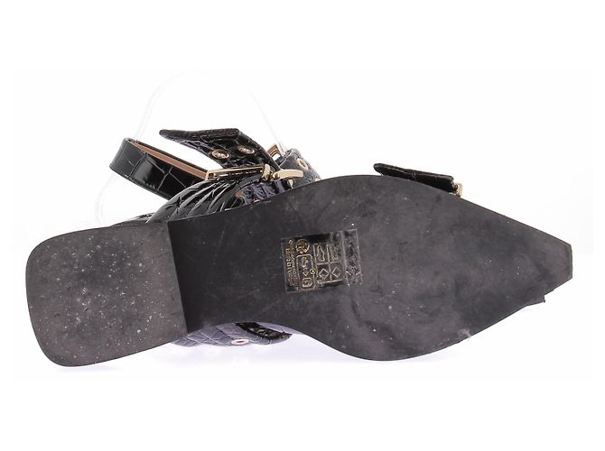 Ganni Sandali nero croco vernice nero Beige - vista 7