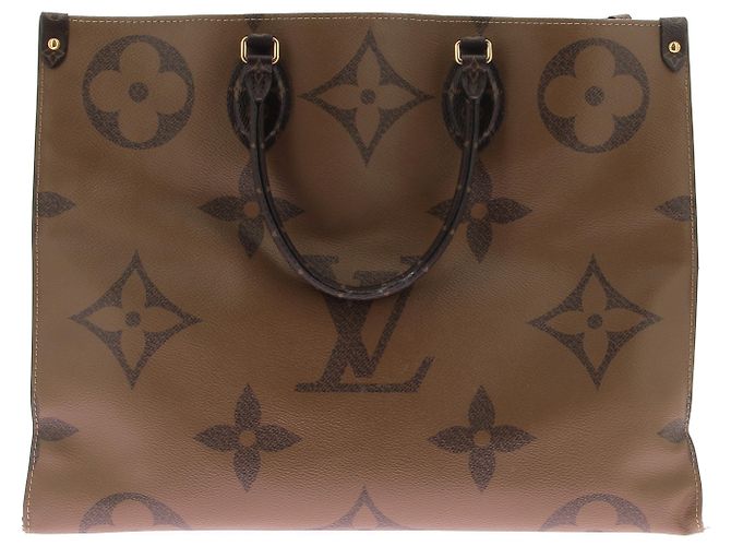 Louis Vuitton Borsa Tote Onthego Monogramma Pelle Marrone - vista 2