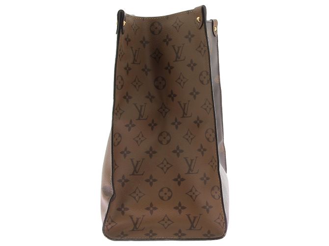 Louis Vuitton Borsa Tote Onthego Monogramma Pelle Marrone - vista 3
