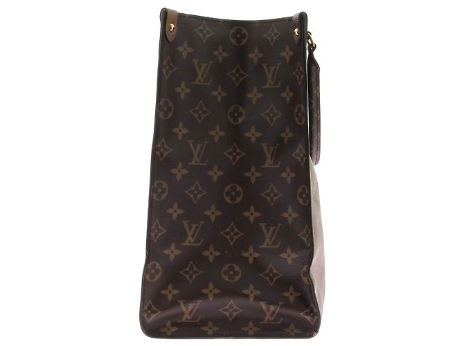 Louis Vuitton Borsa Tote Onthego Monogramma Pelle Marrone - vista 4
