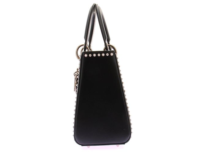 Borsa " Lady dior" in pelle liscia nera con borchie Nero - vista 5