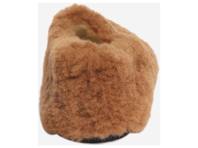 Céline Camel Resort 2018 Shearling-Hausschuhe - Größe EU 37 Braun - Ansicht 3