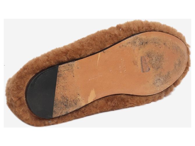 Céline Camel Resort 2018 Shearling-Hausschuhe - Größe EU 37 Braun - Ansicht 4