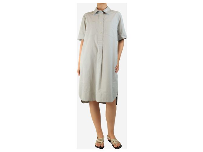 Autre Marque Hellblaues Kurzarm-Baumwollhemdkleid - Größe UK 10 - Ansicht 4