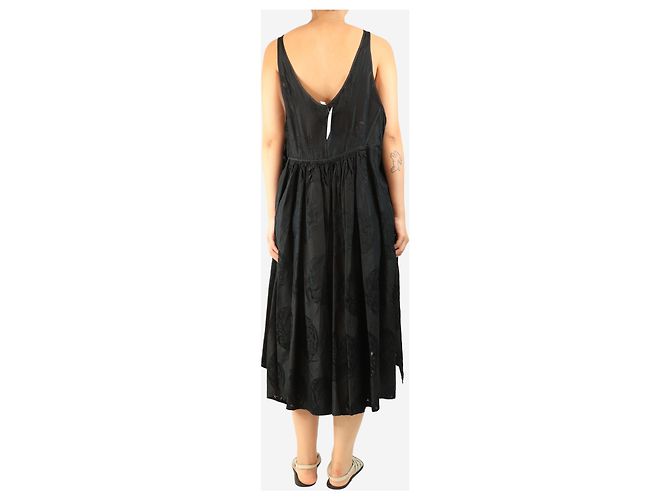 Autre Marque Vestido lencero de seda negro - talla L - vista 2