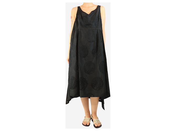 Autre Marque Vestido lencero de seda negro - talla L - vista 3