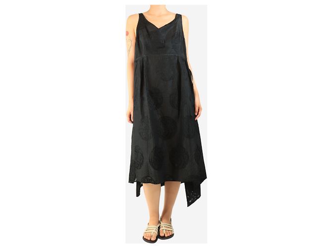 Autre Marque Vestido lencero de seda negro - talla L - vista 4