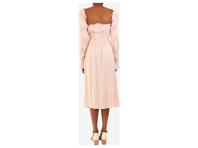 Autre Marque Midi-Kleid mit rosa Vichy-Karo - Größe XS Pink - Ansicht 2