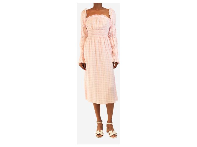 Autre Marque Midi-Kleid mit rosa Vichy-Karo - Größe XS Pink - Ansicht 3