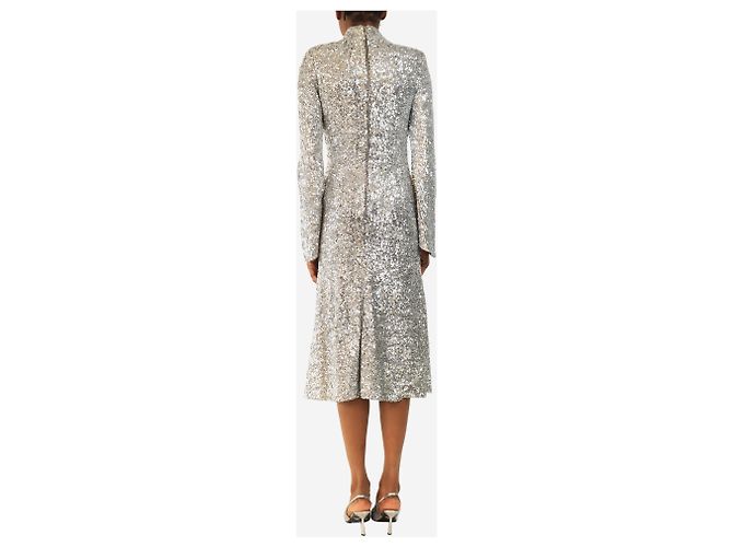 Rebecca Vallance Midikleid mit silbernen Pailletten - Größe UK 6 - Ansicht 2