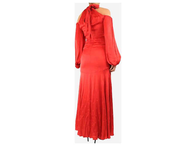Alice by Temperley Maxikleid aus rotem Satin - Größe UK 10 - Ansicht 2