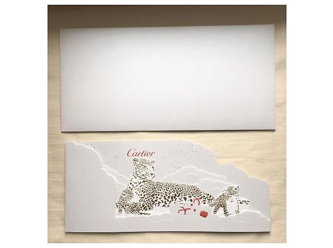 Cartier Panther Pop-up Grußkarten (3er Set) Weiß Rot Golden - Ansicht 3