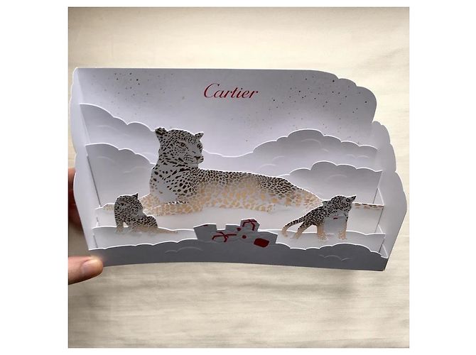 Cartier Panther Pop-up Grußkarten (3er Set) Weiß Rot Golden - Ansicht 4