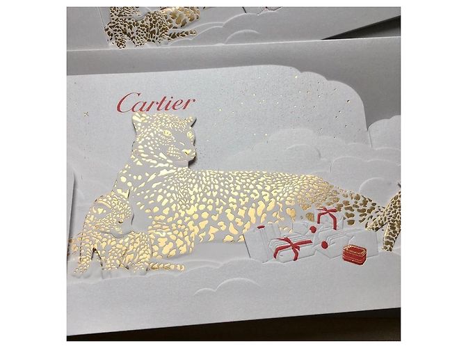 Cartier Panther Pop-up Grußkarten (3er Set) Weiß Rot Golden - Ansicht 5