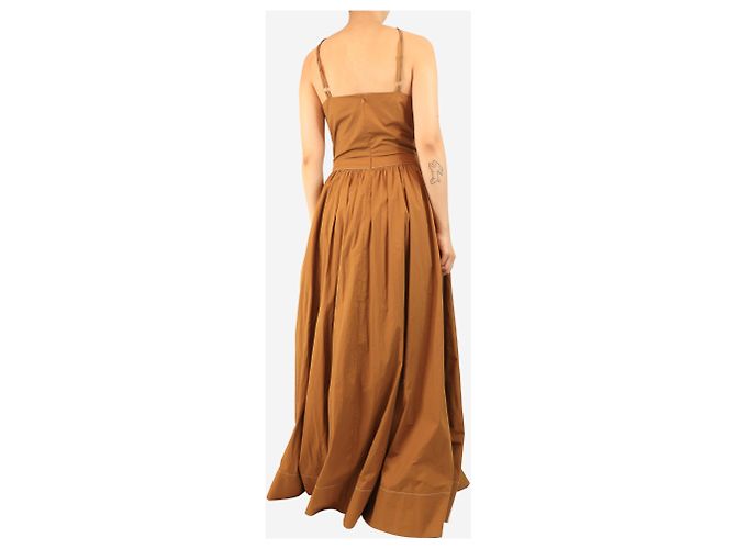 Staud Abito maxi in cotone marrone - taglia UK 12 - vista 2