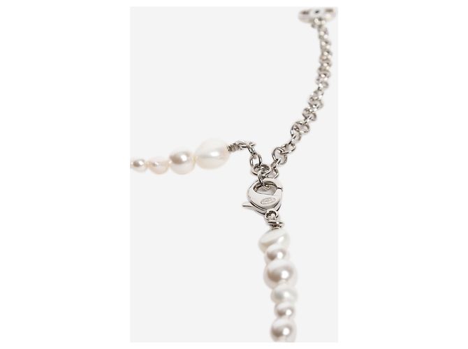 Chanel Weiße CC Kunstperlenkette - Ansicht 5