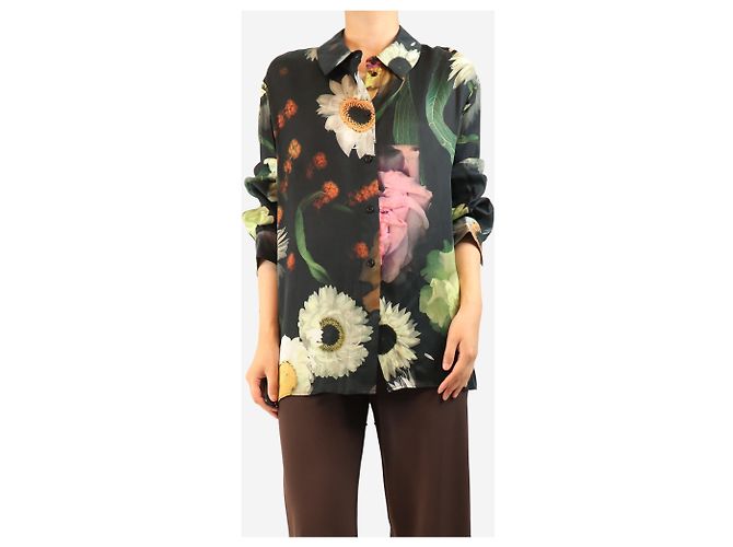 Autre Marque Schwarzes Hemd mit Blumenprint - Größe XL - Ansicht 3