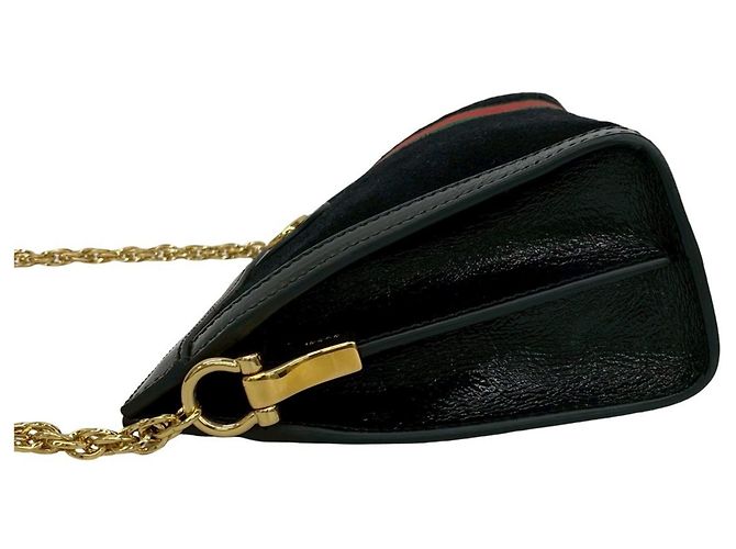 Borsa a Spalla Gucci Ophidia Sherry Line Nero Rosso Verde - vista 5