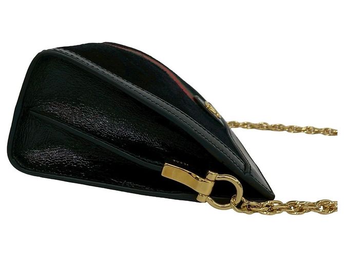 Borsa a Spalla Gucci Ophidia Sherry Line Nero Rosso Verde - vista 6