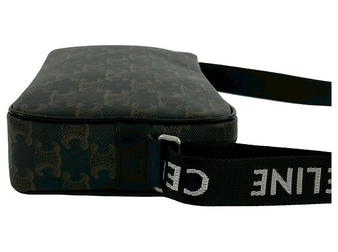 Céline Celine Triomphe Medium Messenger Mini-Schultertasche aus Leder Schwarz - Ansicht 6