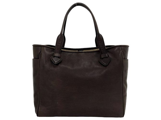 Loewe Heritage Leder-Tote-Bag mit Gravur-Logo Braun - Ansicht 3