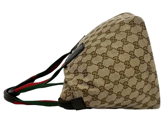 Mini borsa tote Gucci Sherry Line GG Logo Marrone Rosso Verde - vista 5