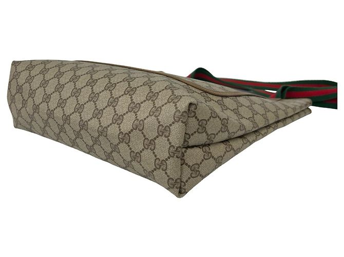 Borsa Tote Gucci Vintage Sherry Line Marrone Rosso Verde - vista 8