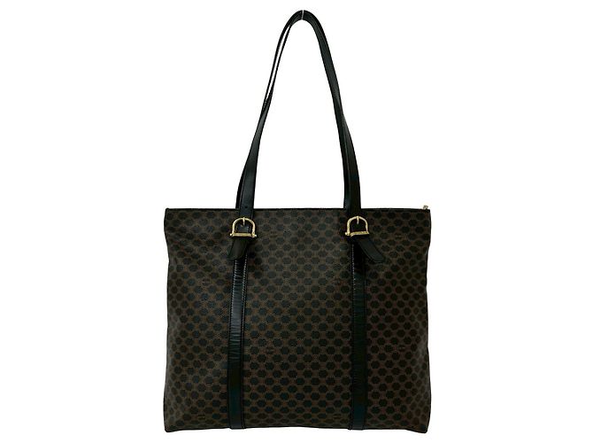 Céline Borsa Tote Celine Macadam Blazon Triomphe Logo Marrone Nero - vista 3