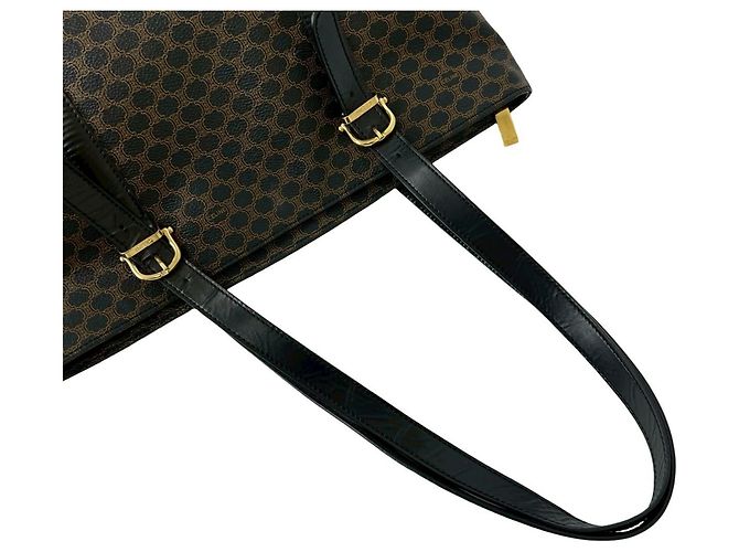 Céline Borsa Tote Celine Macadam Blazon Triomphe Logo Marrone Nero - vista 4