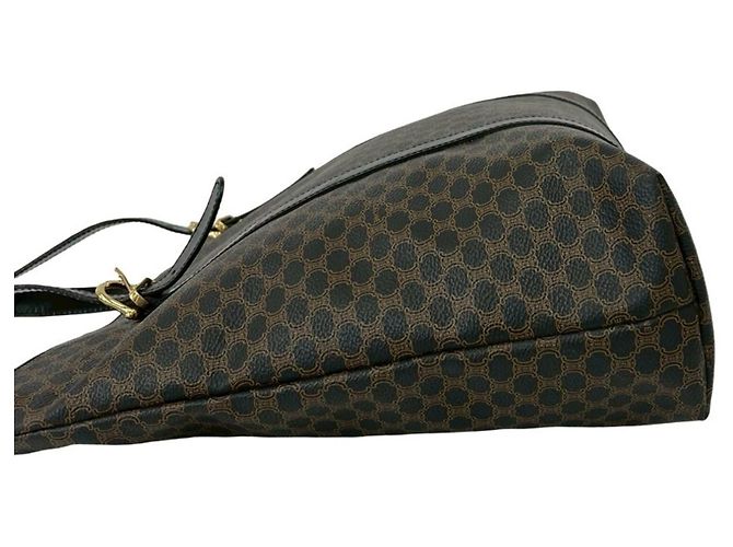 Céline Borsa Tote Celine Macadam Blazon Triomphe Logo Marrone Nero - vista 5