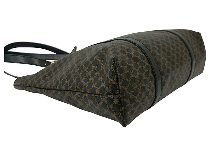 Céline Borsa Tote Celine Macadam Blazon Triomphe Logo Marrone Nero - vista 7
