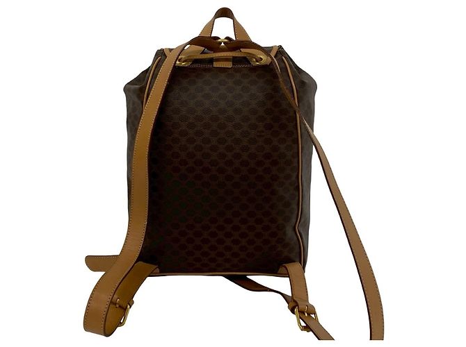 Céline Celine Vintage Hardware Macadam Pattern Lederrucksack Braun - Ansicht 3