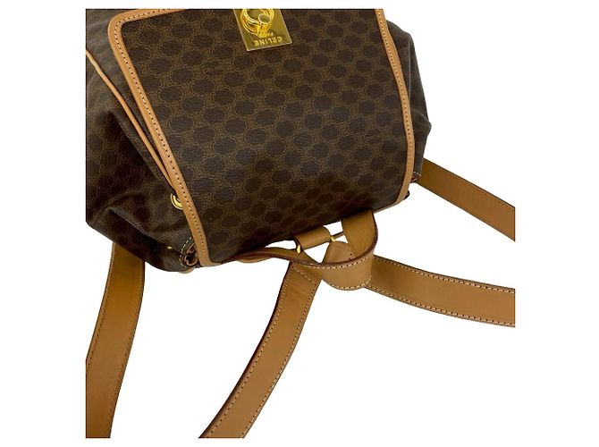 Céline Celine Vintage Hardware Macadam Pattern Lederrucksack Braun - Ansicht 4