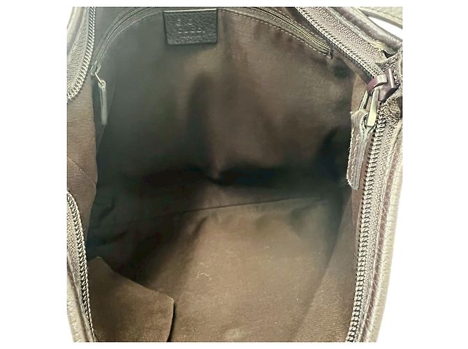 Borsa a tracolla Gucci Abbey GG Nylon e pelle Marrone - vista 9