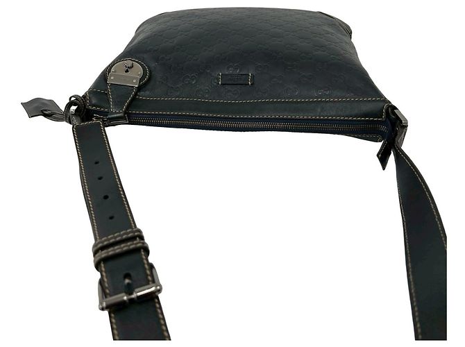 Borsa a tracolla in pelle Gucci Guccissima Blu navy - vista 4